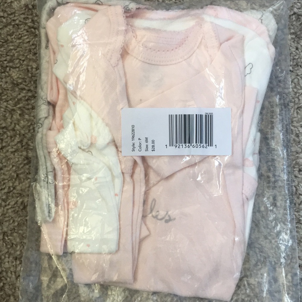 NWT Carter’s girls long sleeved onesies